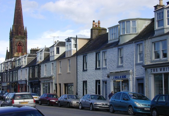 Kirkcudbright High Street shops - See text below